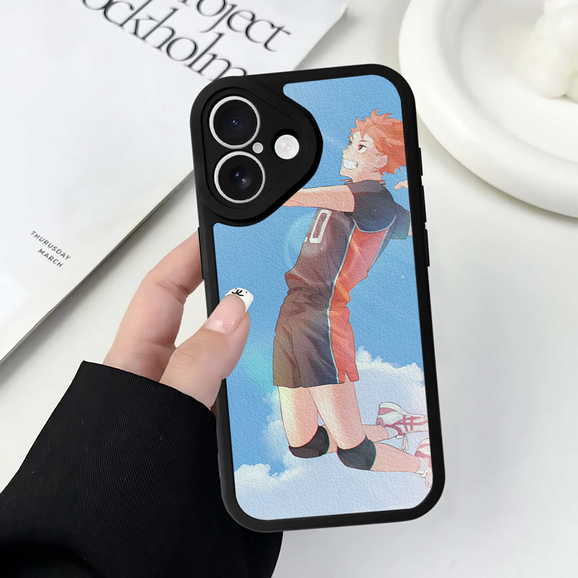 （画像用） ハイキュー!! Haikyu!! 【iPhone 16シリーズ対応】シリコンスマホケース（レザー調） 材質：シリコン